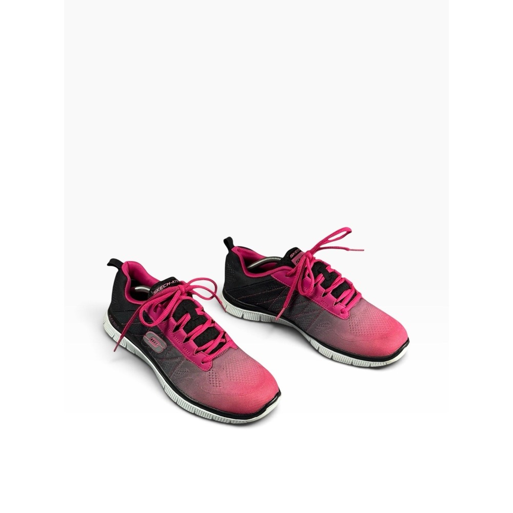 SKECHERS Flex Appeal 11882 Women 10 Pink Black Walking Running Shoes Memory Foam